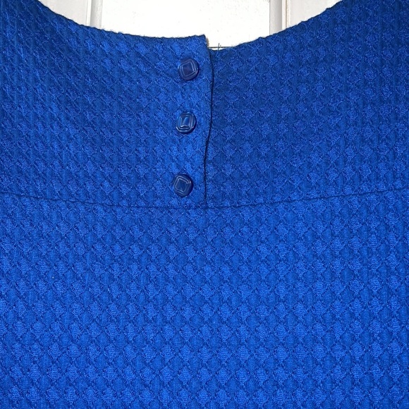 Anthropologie Maeve 60s Retro Textured Short Sleeve Shift Dress Size Small Blue - Picture 6 of 12